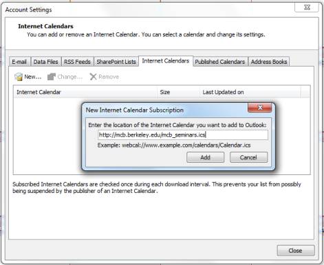 Outlook dialog